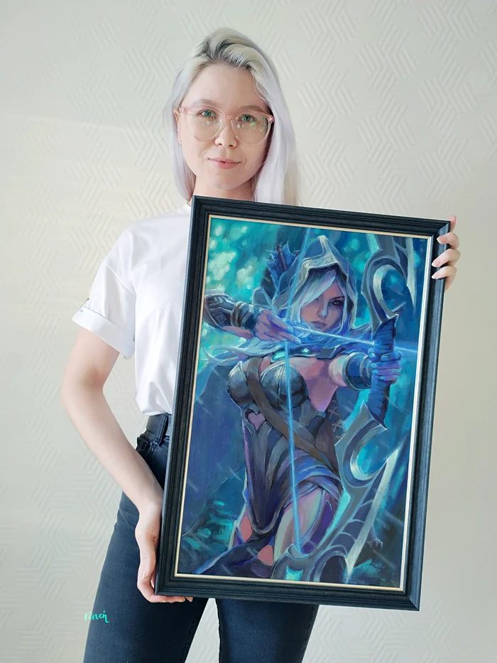 Oil painting - My, Dota 2, Drow ranger, Painting, Oil painting, Girls, Computer games, Longpost