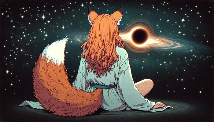 Event Horizon Concentration - My, Neural network art, Anime art, Anime, Animal ears, Kitsune