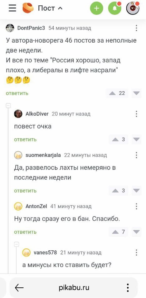 Про Россию хорошее пишешь - сразу бот, лахта и повесточка? - Россия, Комментарии на Пикабу, Политика