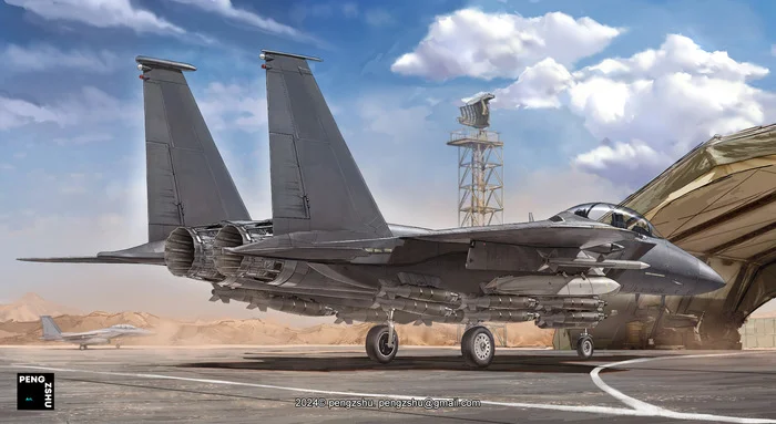 F-15E [Author: Pengshu] - My, Weapon, Aviation, Military equipment, Painting, Air force, Military aviation