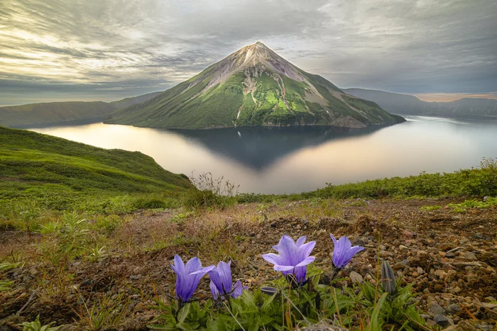 Onekotan Island at Sunset - Krenitsyn volcano, Onekotan, Kurile Islands, wildlife, Landscape, Beautiful view, The photo, Sunset, August