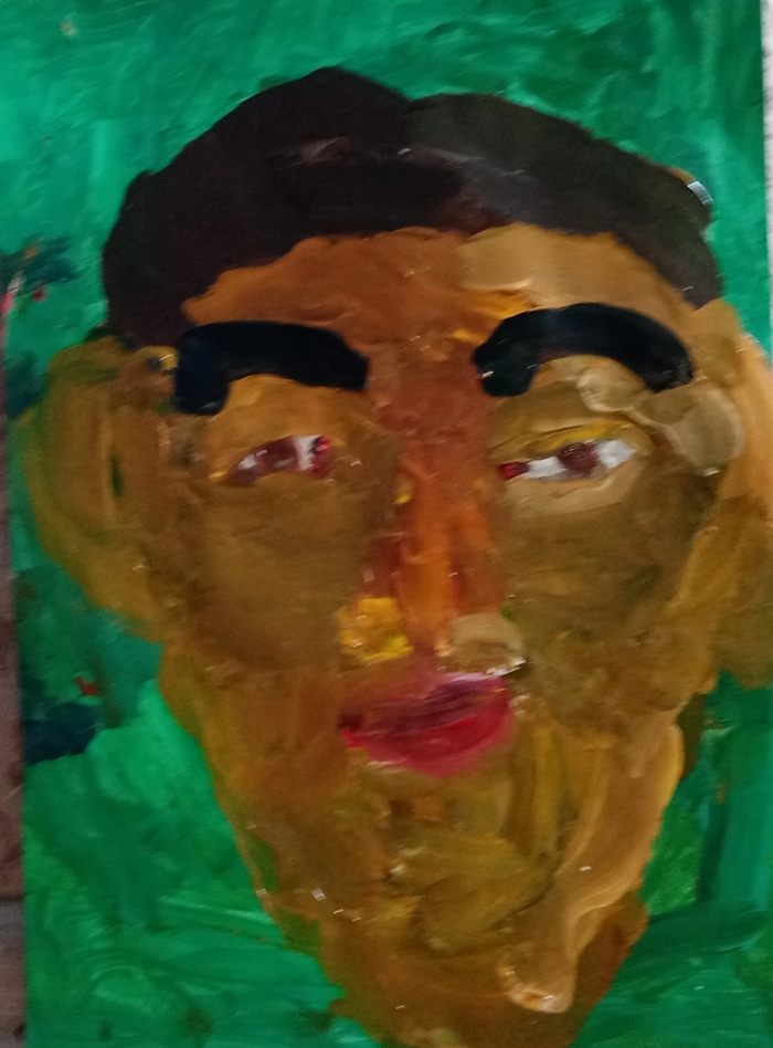 Авто портрет. Акрил бумага