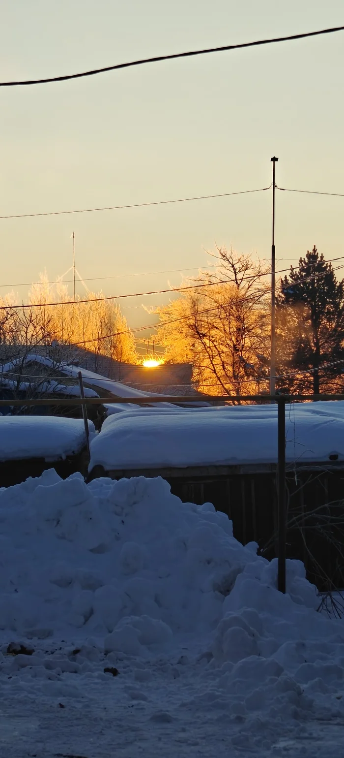 Dawn in the village) - My, The photo, Kamchatka, Mobile photography, Village, Longpost