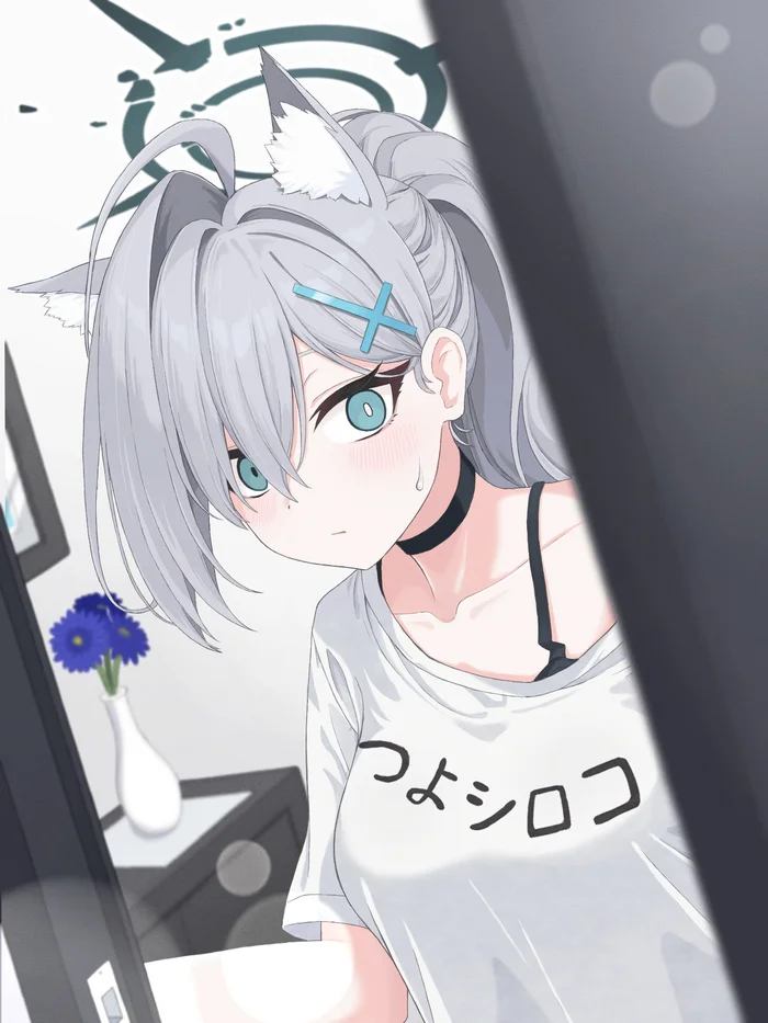 Shiroko - Anime art, Anime, Blue archive, Shiroko Terror, Sunaookami shiroko, Animal ears, Longpost