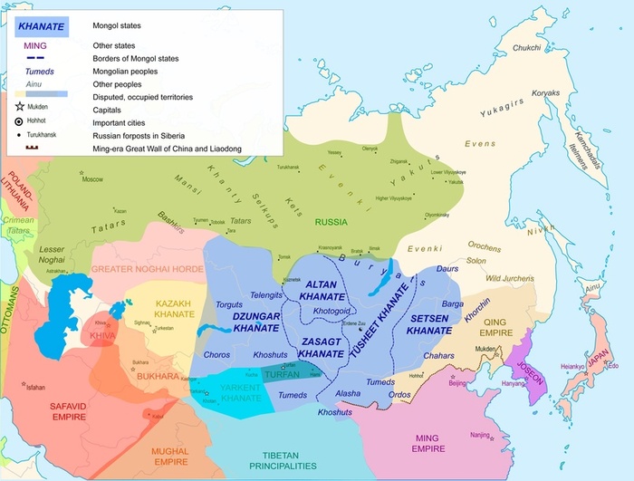 Политическое положение в Азии на 1636 г.