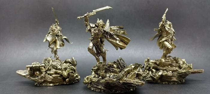 Warhammer 40K. Primarch of the Third Legion Fulgrim. Artistic metal casting. Material Bronze - My, Artistic casting, Warhammer 40k, Adeptus Astartes, Caster, Warhammer, Master, Characters (edit), Casting, Metal Casting, Wh miniatures, Craft, Wh Art, Longpost, Leman Russ, Primarchs, Fulgrim, Children