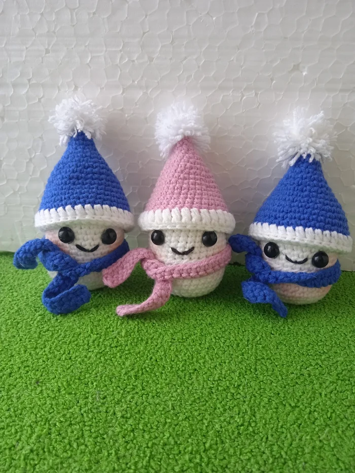 Snowmen - My, Crochet, Amigurumi