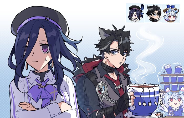   ,    Genshin Impact, , Anime Art, Wriothesley, Clorinde (Genshin Impact), Sigewinne