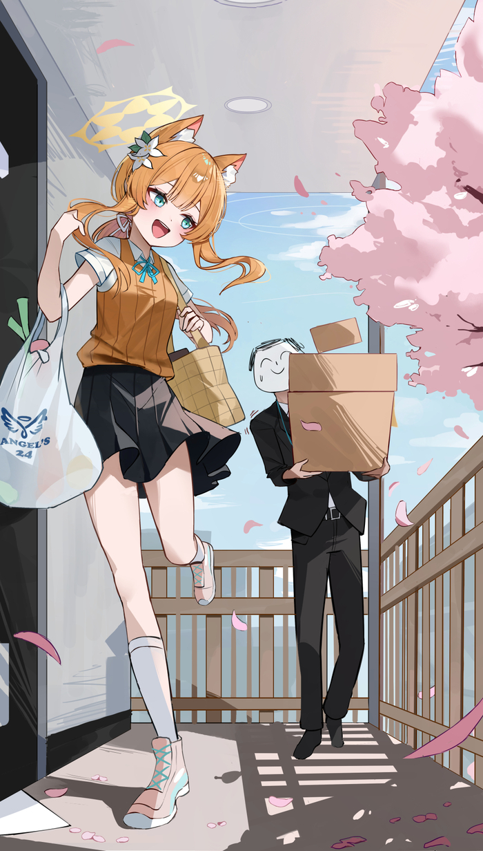 Mari , Anime Art, Blue Archive, Iochi Mari, Animal Ears