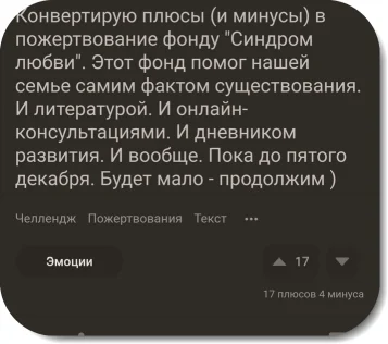 Продолжение поста «Челлендж добра» - Моё, Челлендж, Пожертвования, Благотворительные фонды, Текст, Без рейтинга, Волна постов, Синдром Дауна, Ответ на пост, Благотворительность, Длиннопост