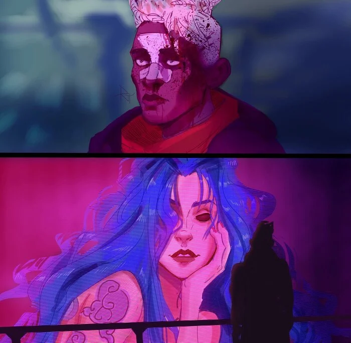 Jinx & Ekko - Arcane, League of legends, Blade Runner 2049, Art