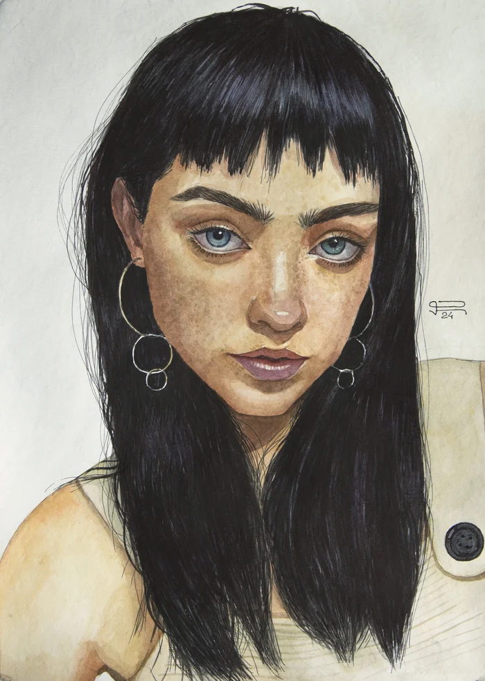 Portrait - My, Creation, Artist, Art, Art, Painting, Watercolor, Painting, Modern Art, Girls