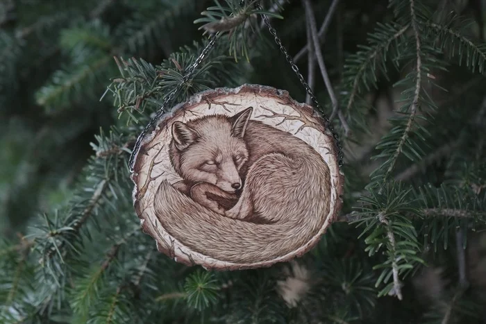 Fox, wood burning - My, Pyrography, Handmade, Fox, Painting, Needlework, Needlework without process, Longpost