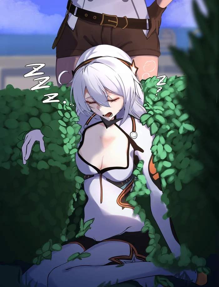 Прогульщица - Anime Art, Pixiv, Аниме, Honkai Impact, Kiana kaslana, Murata Himeko