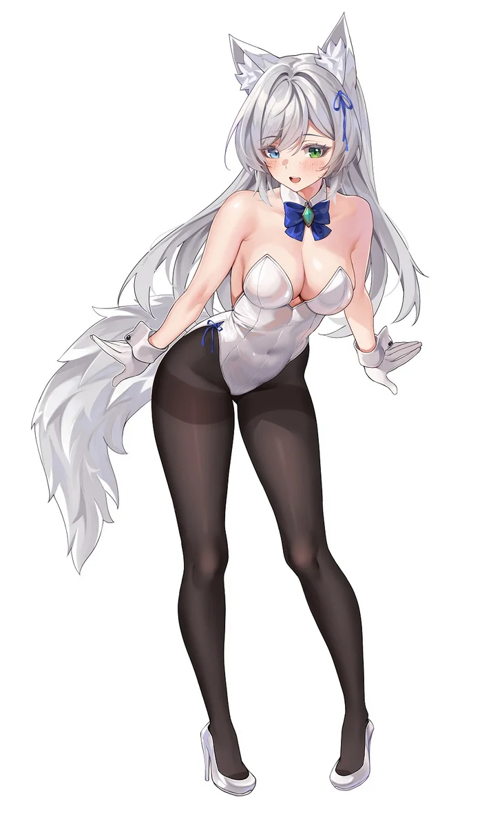 Bunny Wolf - Anime art, Anime, Original character, Animal ears, Tail, Bunnysuit, Heterochromia