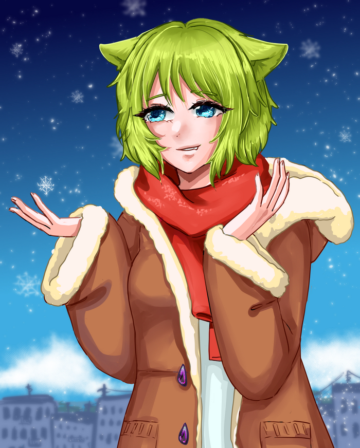 Арт который я нарисовала в этом году. Цель была нарисовать его за час, но потратила я на него два часа 34 минуты.