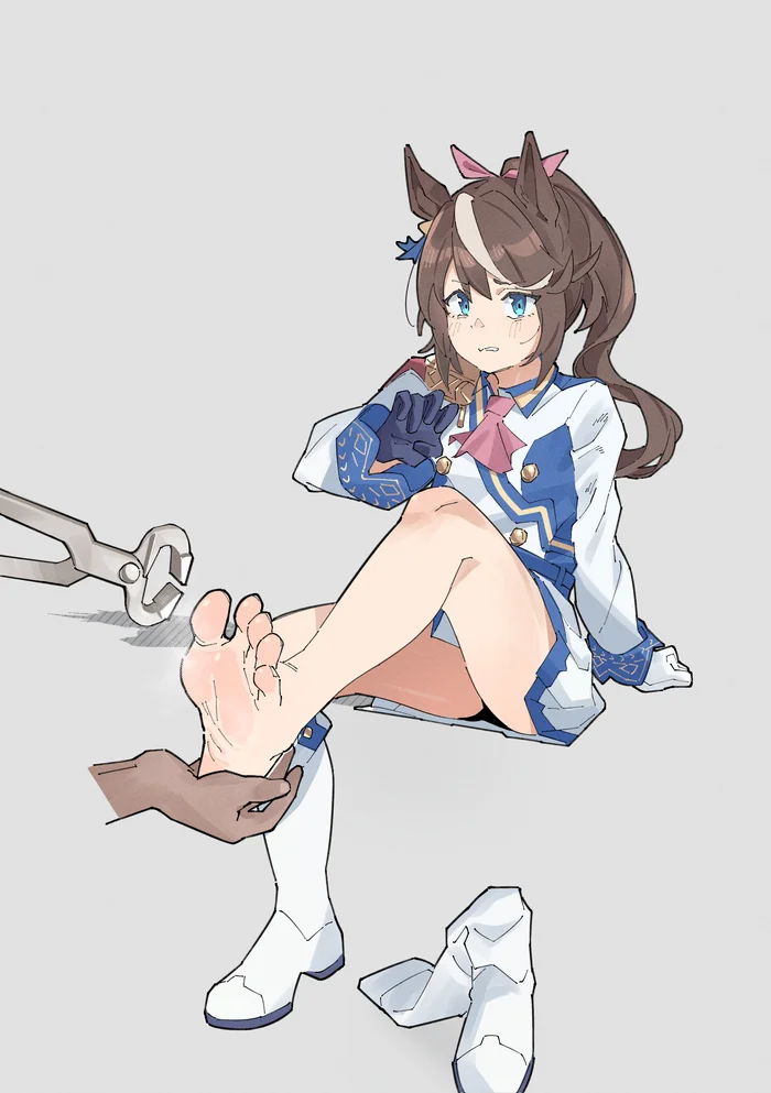 Pedicure - Anime, Anime art, Tokai teio, Uma musume pretty derby, Foot fetish, Blacksmith, Blacksmith mites, Pedicure, Animal ears