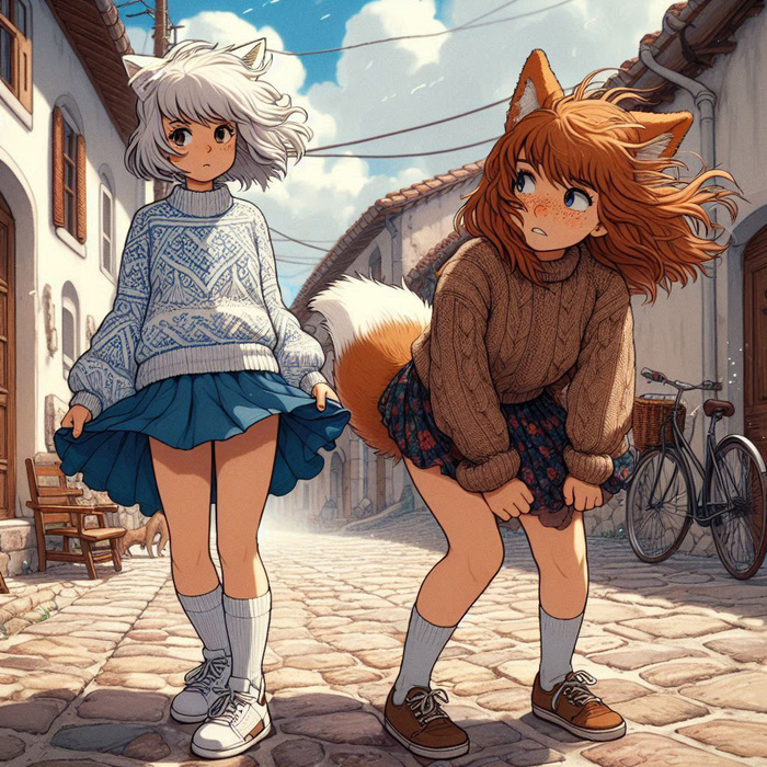 - (e05)  ,  , , , Anime Art, Original Character, , , Animal Ears, , , , , , , Ginger & White, 