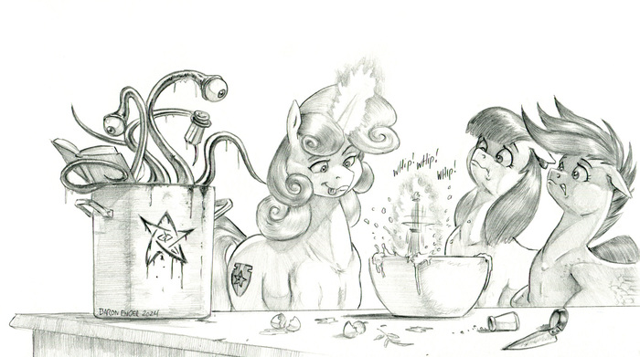   My Little Pony, Ponyart, Original Character, Baron Engel, Scootaloo, Sweetie Belle, Applejack