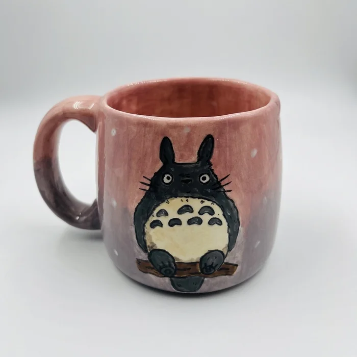 My - My, Handmade, Mug with decor, Totoro, Longpost