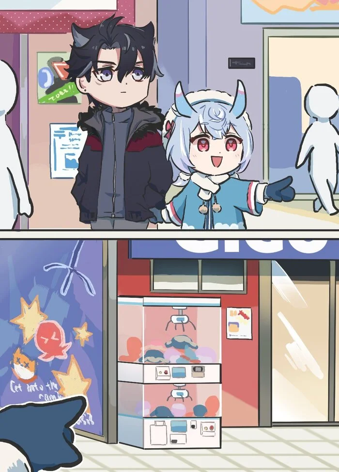 A surefire way to get a toy out of a vending machine - Genshin impact, Comics, Anime, Wriothesley, Sigewinne, Clorinde (Genshin Impact), Charlotte (Genshin Impact), Xinzoruo, Longpost