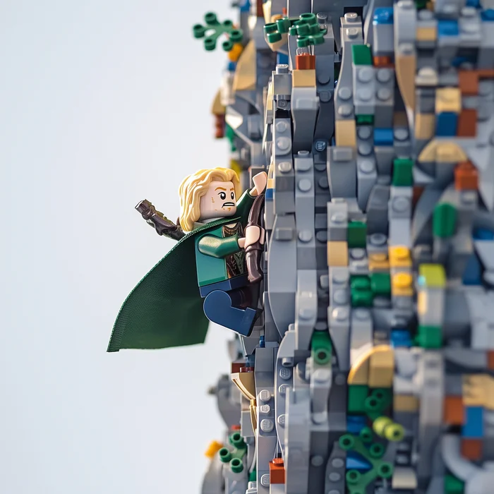 Legolas - My, Neural network art, Нейронные сети, Wordplay, Pun, Humor, Lego, Legolas, Midjourney, Images, Lord of the Rings, Strange humor, Rock climbing, Rock climbers