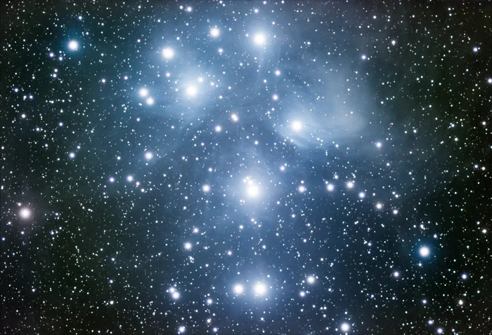 Pleiades (M 45, other names - Seven Sisters, Stozhary) - My, Astrophoto, Starry sky, Astronomy, Stars, Astrophysics, Night shooting, beauty, Nebula, Space