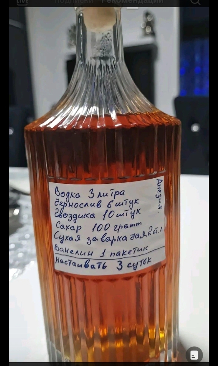 Рецепт настойки