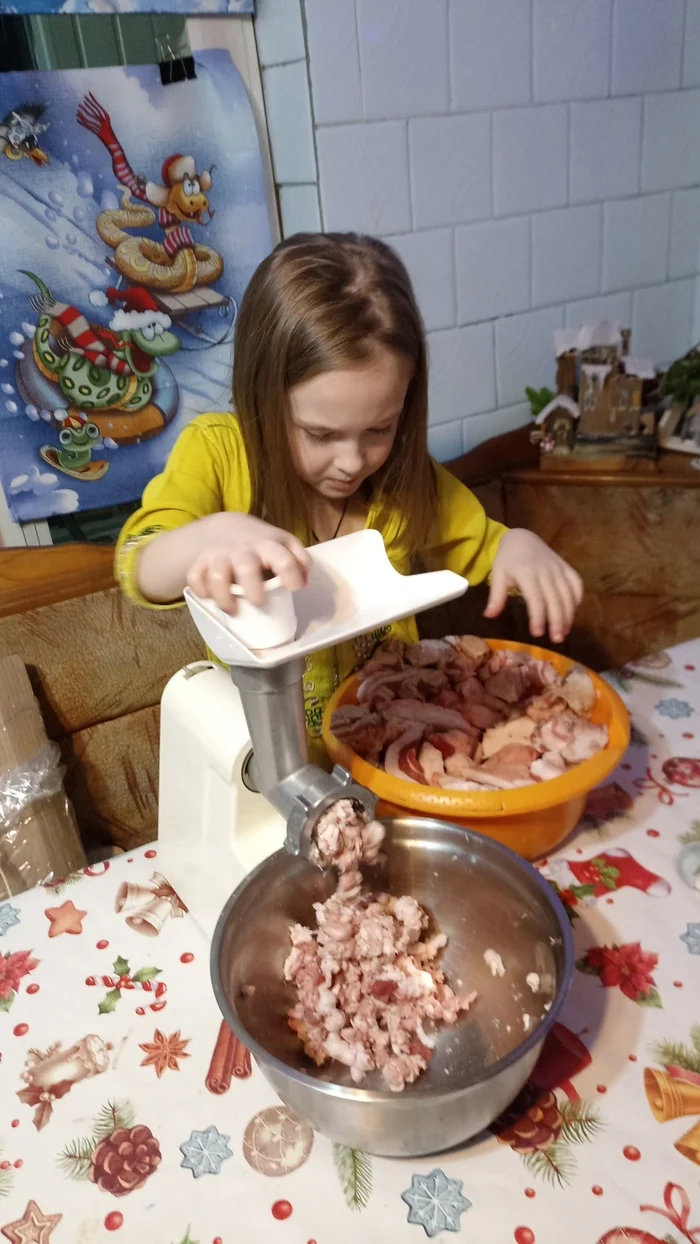 What to do with a child - My, Children, Meat grinder, Handmade, Parenting, The photo