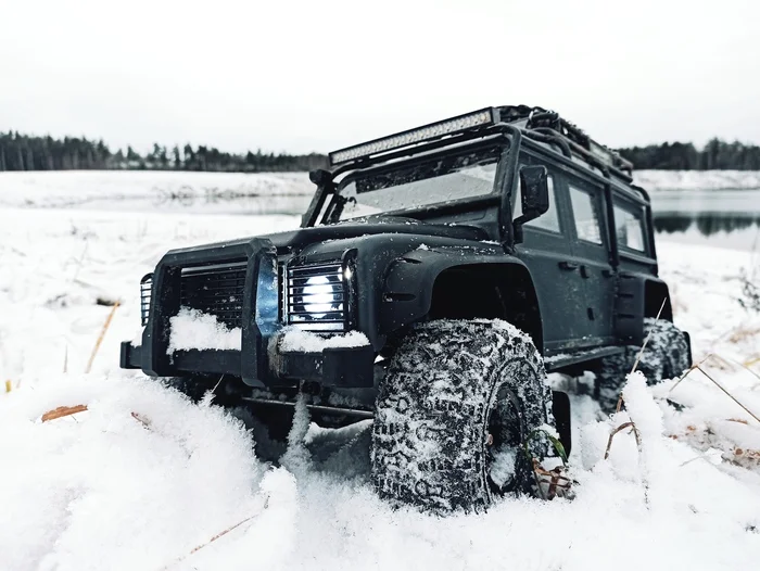 Winter MJX H8H Defender 4x4 Grip radio control - Моё, Радиоуправляемые модели, Хобби, Игрушки, Фотография, Зима, Длиннопост