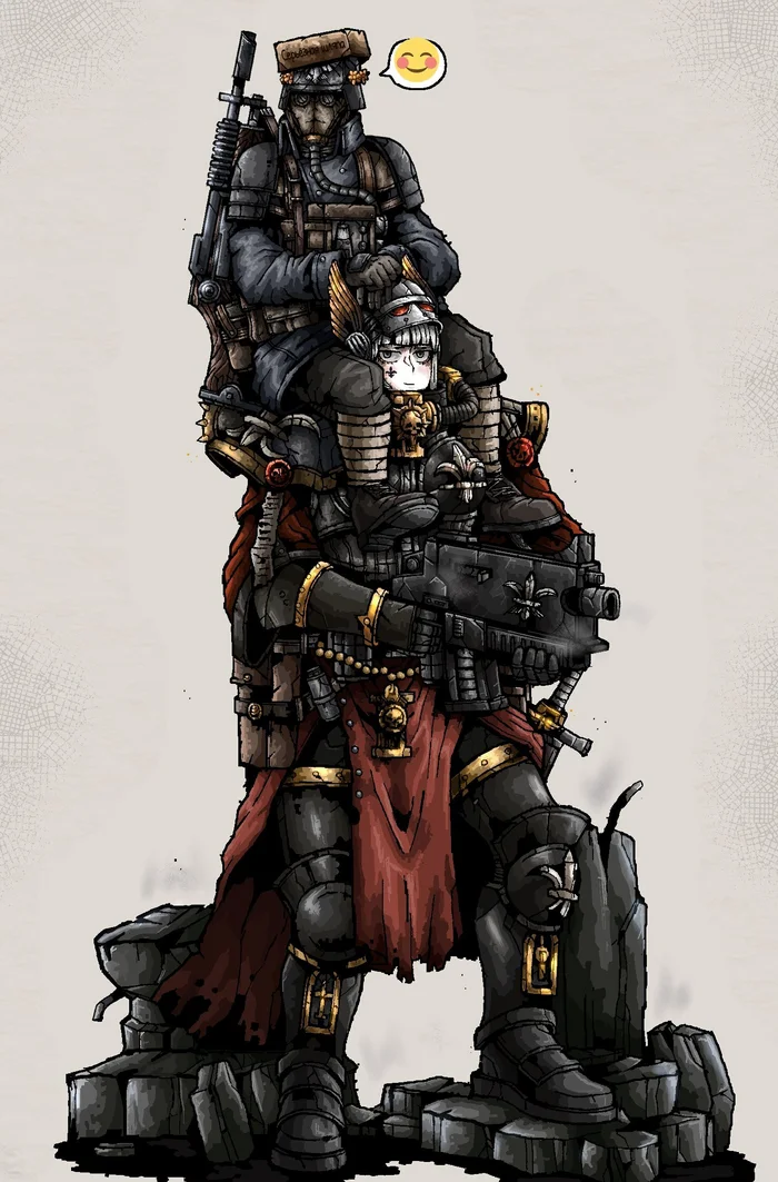 Continuation of the post The way to the heart is through the stomach - Warhammer 40k, Wh humor, Death korps of krieg, Krieg, Adepta Sororitas, Longpost, Reply to post, A wave of posts, Wh Art, Translated by myself, Octosoup