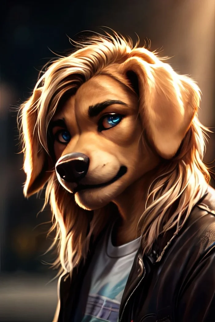 Фурри арт от Wolfmks #309 Who is this? - Моё, Арты нейросетей, Фурри, Furry Art, Furry Dog, Длиннопост