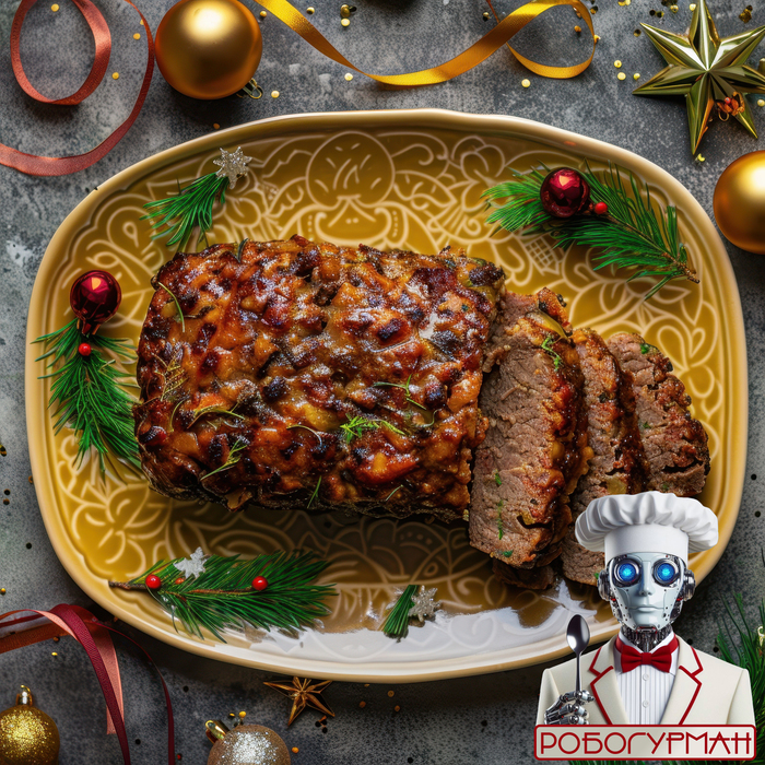 Секана печене — мясной рулет с приправами (традиционное новогоднее чешское блюдо)