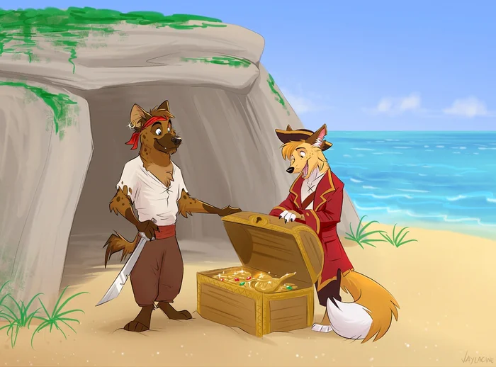 The treasure was found - Furry, Pirates, Treasure, Art, Furry art