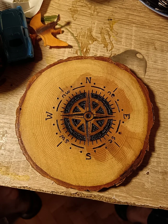 Rose... - My, Woodworking, Handmade, Pyrography