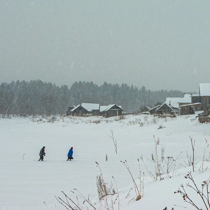 Winter - My, The photo, Street photography, Russian North, North, Village, Winter, freezing, Blizzard, Vologodskaya Oblast