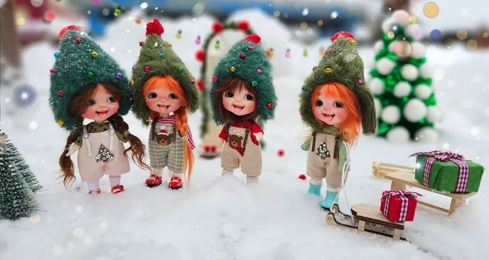 New Year's dolls - My, Needlework without process, Creation, Doll, Jointed doll, Collecting, Longpost