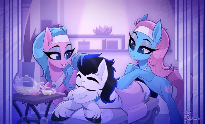 Zebra relaxed... - My little pony, Lotus Blossom, Aloe, Original character