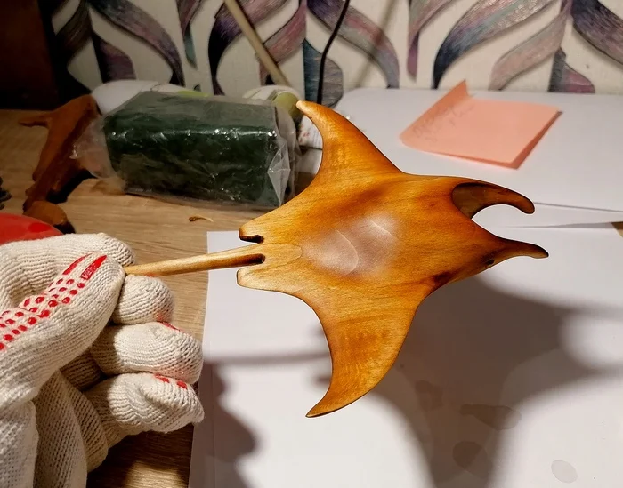 You'll shit on this one too))) - My, Woodworking, Handmade, Stingray, Manta, Wood products, Needlework without process