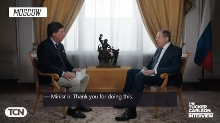 A small detail from S. Lavrov's interview with T. Karlsson - Mythology, Symbolism, Sergey Lavrov, Tucker Carlson, Interview, Longpost, Politics