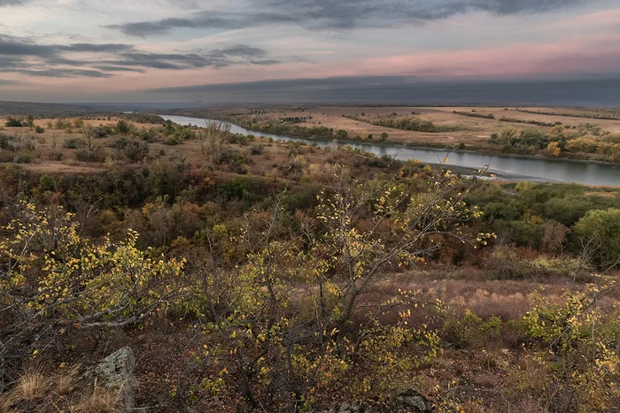 Dawn in mid-October - My, Rostov region, Steppe, Landscape, Seversky Donets, Nature, Mobile photography