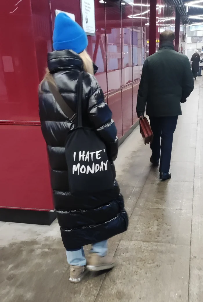 The bag won't say anything - My, Humor, Сумка, Monday, The photo, Inscription