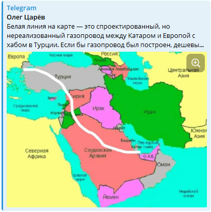 Response to the post The Truth About Syria - Politics, Syria, Bashar al-Assad, Gas pipeline, Text, Reply to post, Telegram (link)