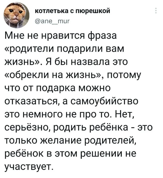 Нам выбора не давали, о мнении не спрашивали - Рождение ребенка, Демография, Мнение, Рождаемость, Государство, Эгоизм, Скриншот