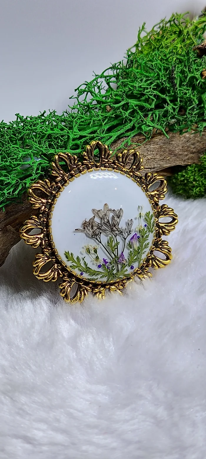 Brooches with real plants - My, Handmade, Epoxy resin, Decoration, Brooch, Inspiration, Longpost