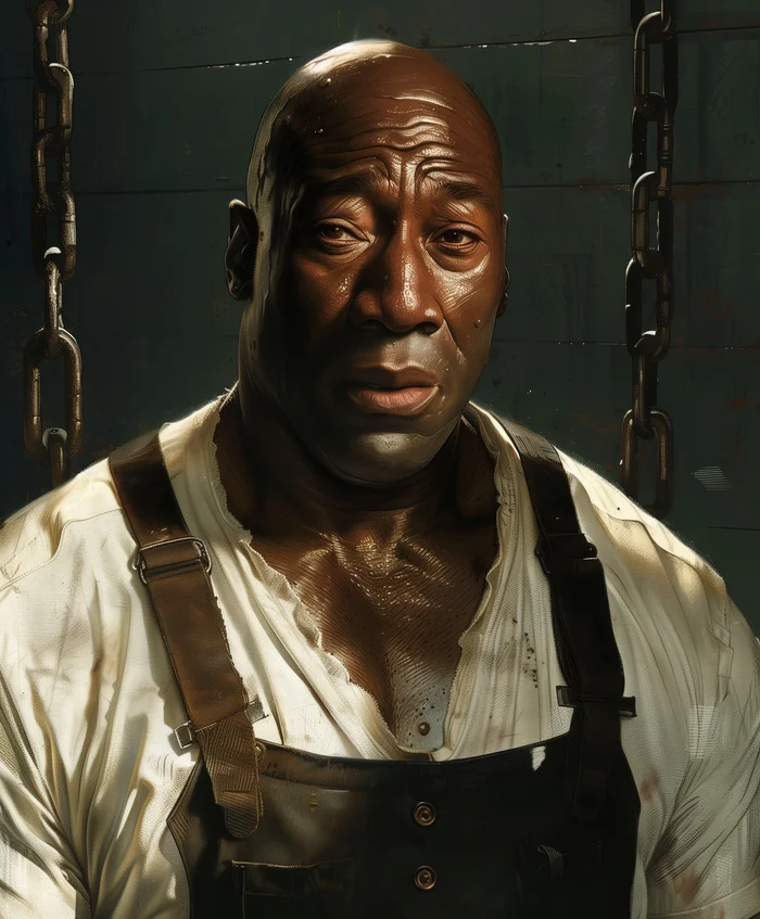 Michael Clarke Duncan was born on December 10, 1957. - My, Neural network art, Pinanoc, Midjourney, Portrait, Birthday, Michael Clarke Duncan, Actors and actresses, Green Mile, John Coffey