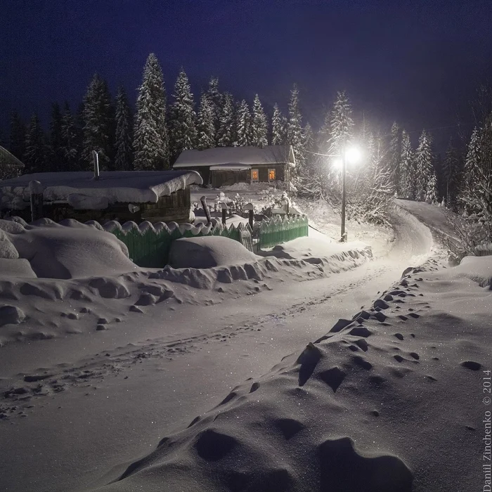 House in the village, Vologda region - Village, Vologodskaya Oblast, The photo, Snow, Winter