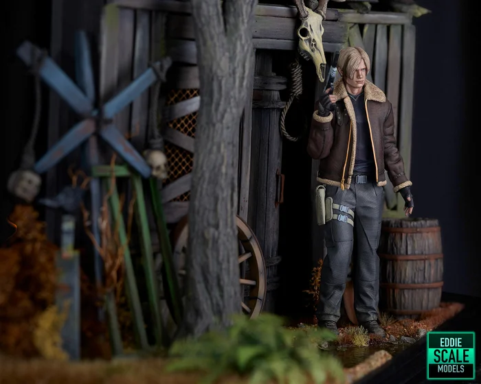 Remaster of the old version of the RE4 Remake diorama - My, 3D печать, Modeling, Scale model, Painting miniatures, Diorama, Leon Kennedy, Resident Evil 4 Remake, Stand modeling, 3D printer, Capcom, Collecting, Longpost