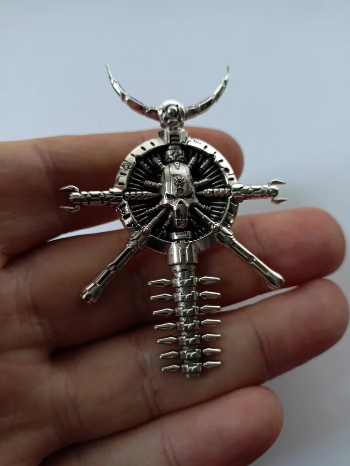 Necrons Pendant Warhammer 40,000 - My, Silver, Warhammer 40k, Vertical video, Necrons, Video, Longpost