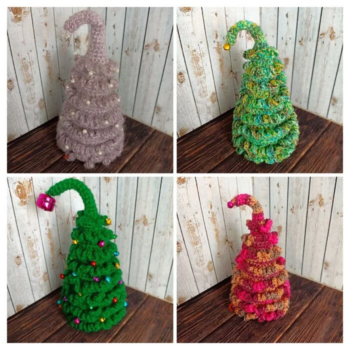 The Christmas trees are decorated) - My, Crochet, Knitting, Knitted toys, Christmas trees, Christmas tree